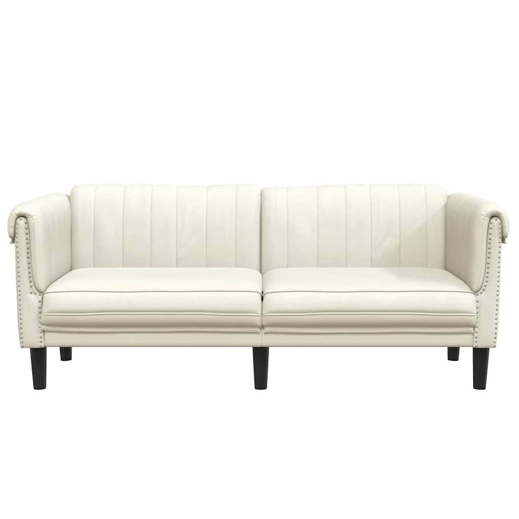 vidaXL Sofa 2-Sitzer Creme Samt
