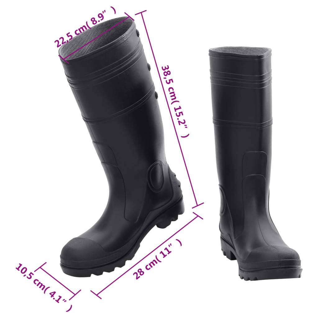 vidaXL Gummistiefel Schwarz Größe 41 PVC