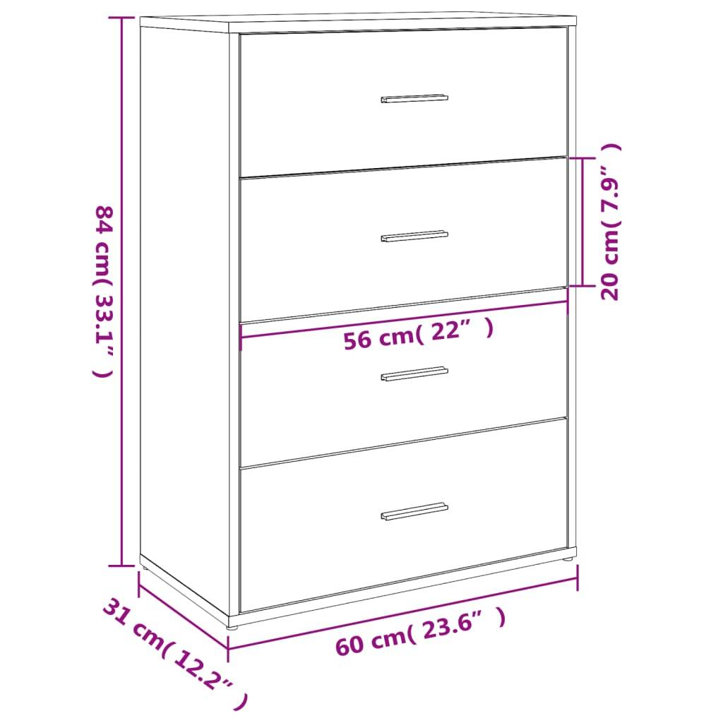 vidaXL Sideboards 2 Stk. Räuchereiche 60x31x84 cm Holzwerkstoff