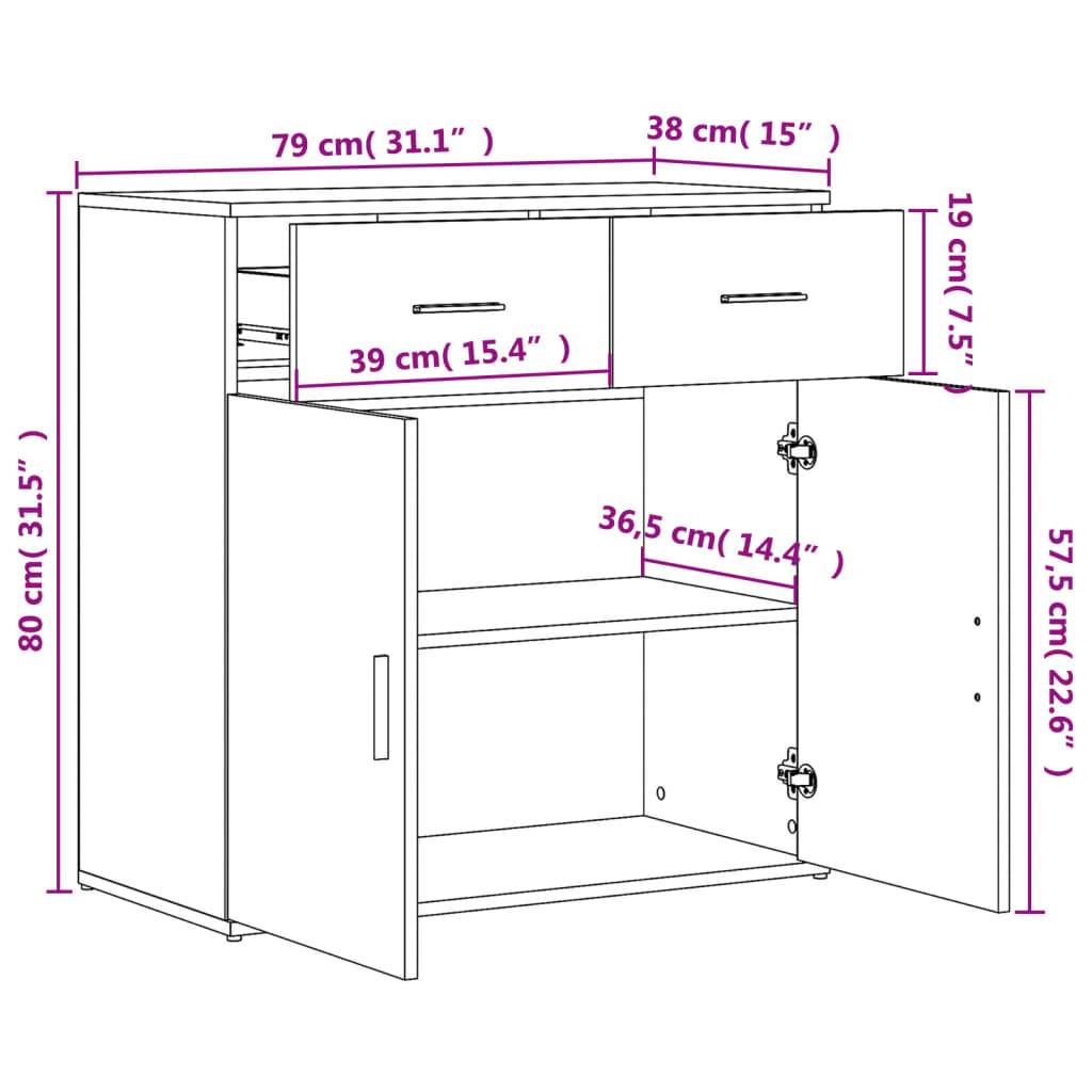 vidaXL Sideboard Sonoma-Eiche 79x38x80 cm Holzwerkstoff