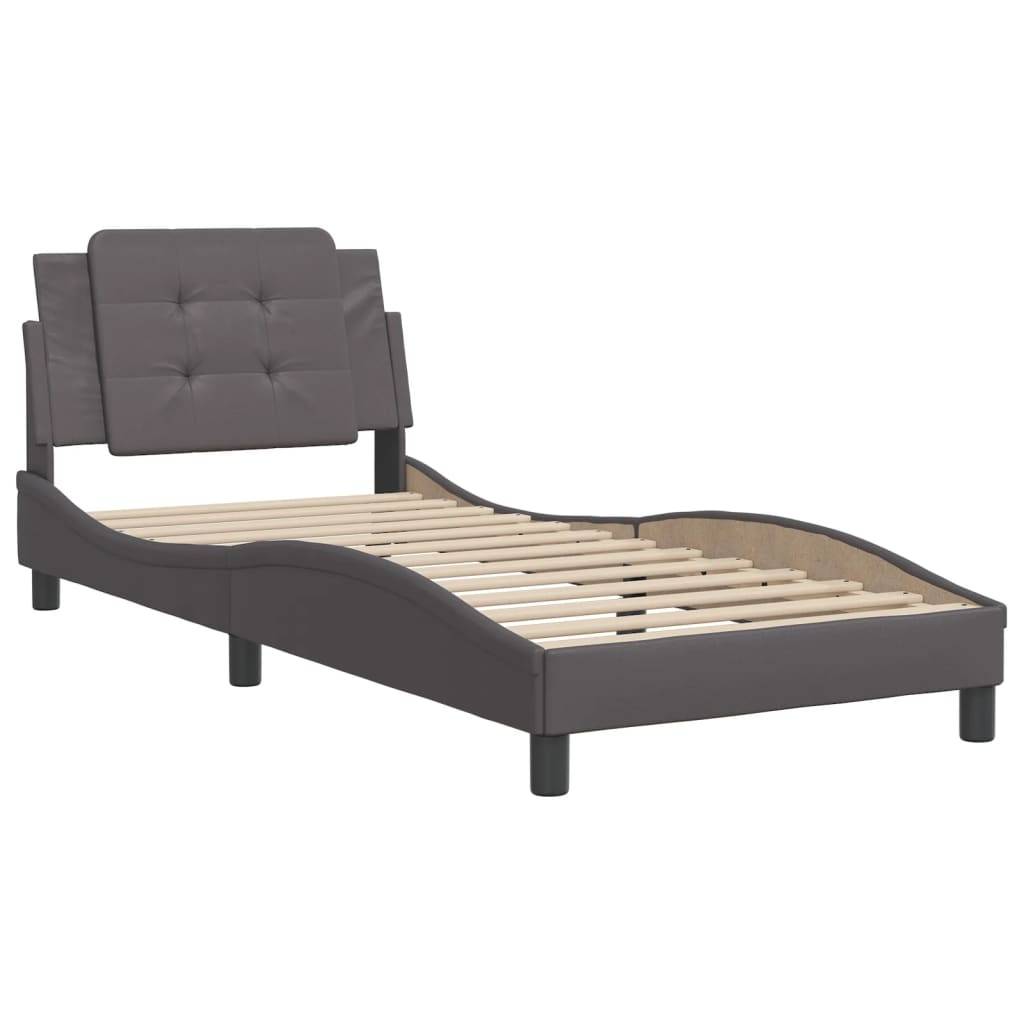 vidaXL Bettgestell ohne Matratze "Zadar" Grau 80x200 cm Kunstleder