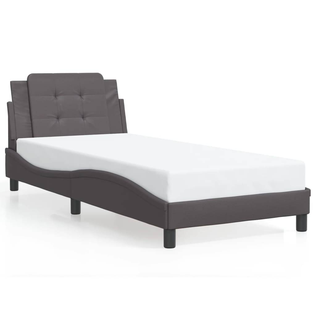 vidaXL Bettgestell ohne Matratze "Zadar" Grau 80x200 cm Kunstleder