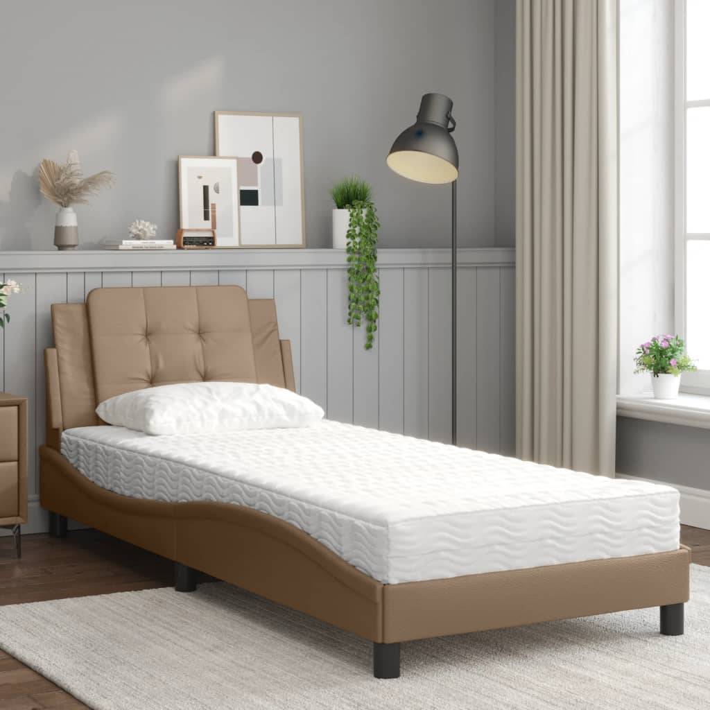vidaXL Bettgestell ohne Matratze "Zadar" Cappuccino-Braun 90x200 cm Kunstleder