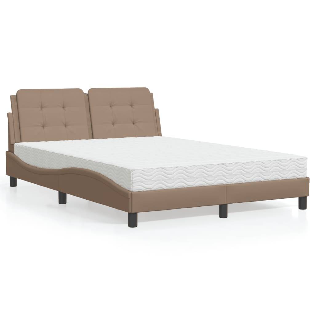 vidaXL Bettgestell ohne Matratze "Zadar" Cappuccino-Braun 120x200 cm Kunstleder