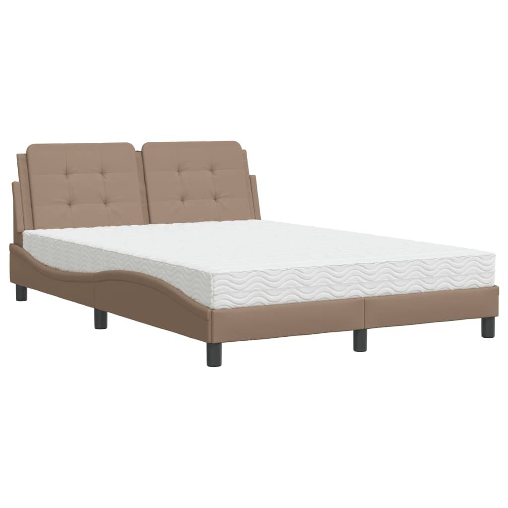 vidaXL Bettgestell ohne Matratze "Zadar" Cappuccino-Braun 120x200 cm Kunstleder