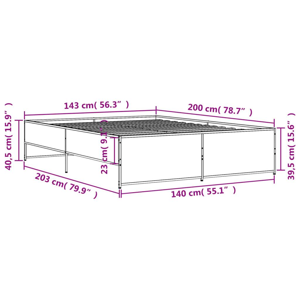 vidaXL Bettgestell Schwarz 140x200 cm Holzwerkstoff und Metall