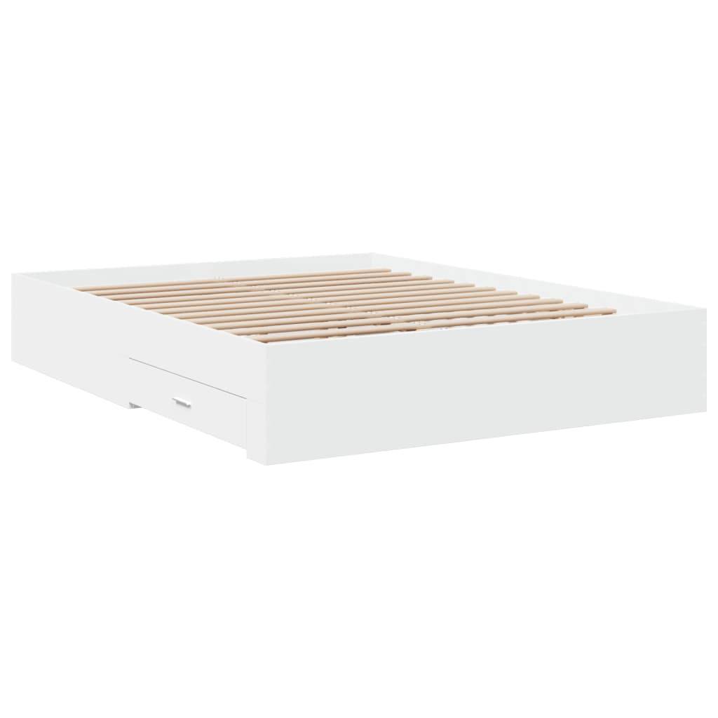 vidaXL Bettgestell mit Schubladen Weiß 160x200 cm Holzwerkstoff
