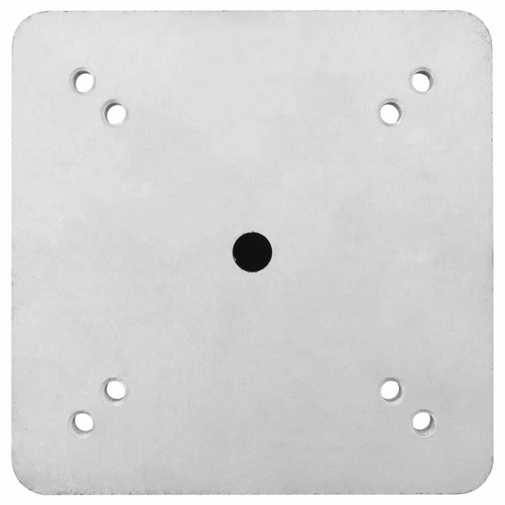 vidaXL Bodenhülse für Sonnenschirm Silbern 16x16x39,5 cm Stahl