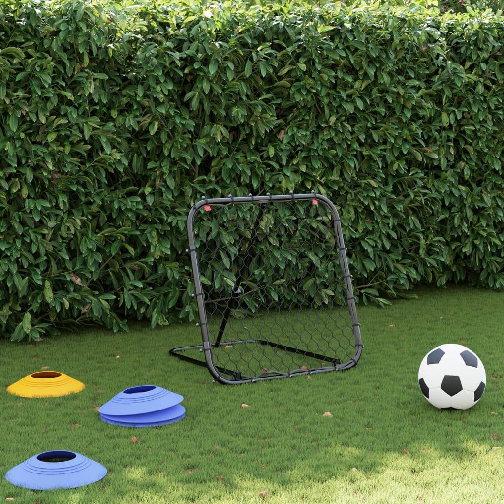 vidaXL Fußball-Rebounder Verstellbar Schwarz 84x73x60-80 cm Stahl