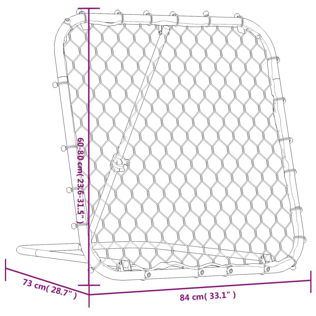 vidaXL Fußball-Rebounder Verstellbar Schwarz 84x73x60-80 cm Stahl