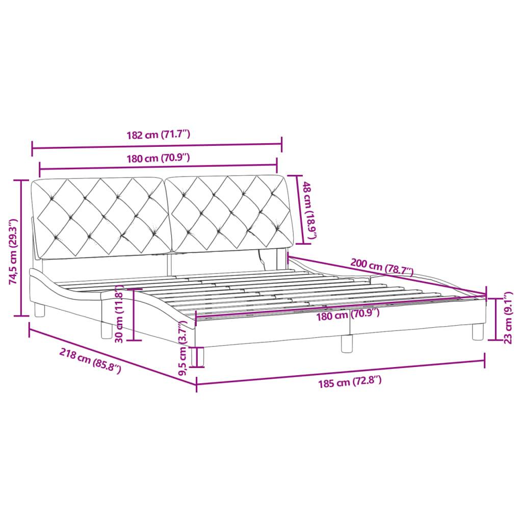vidaXL Bettgestell mit LED-Leuchten Rosa 180x200 cm Samt