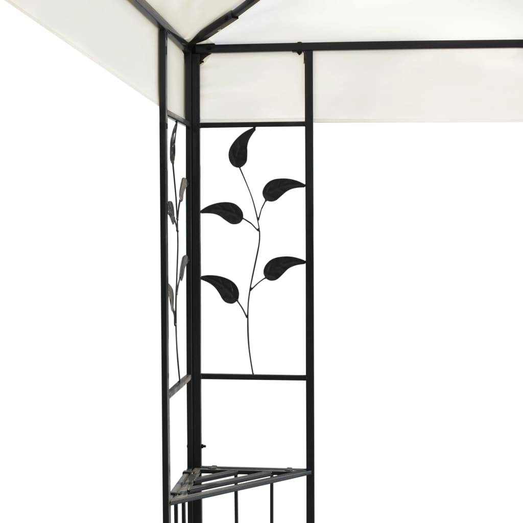 vidaXL Pavillon mit Doppeldach Weiß 6x3 m Stahl