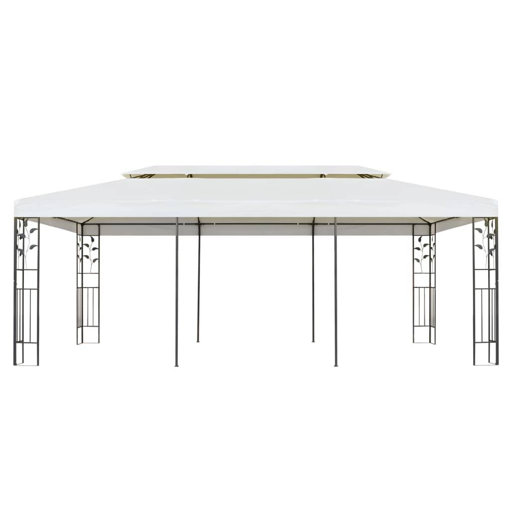 vidaXL Pavillon mit Doppeldach Weiß 6x3 m Stahl