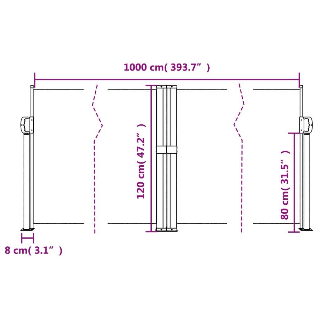 vidaXL Seitenmarkise Ausziehbar Beige 120x1000 cm