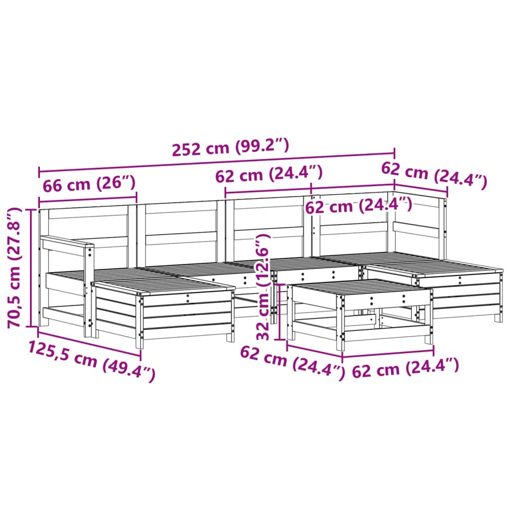 vidaXL 7-tlg. Garten-Sofagarnitur Weiß Massivholz Kiefer
