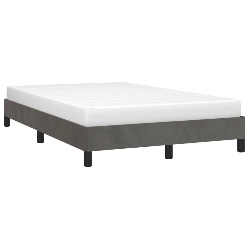 vidaXL Bettgestell ohne Matratze Dunkelgrau 120x190 cm Samt