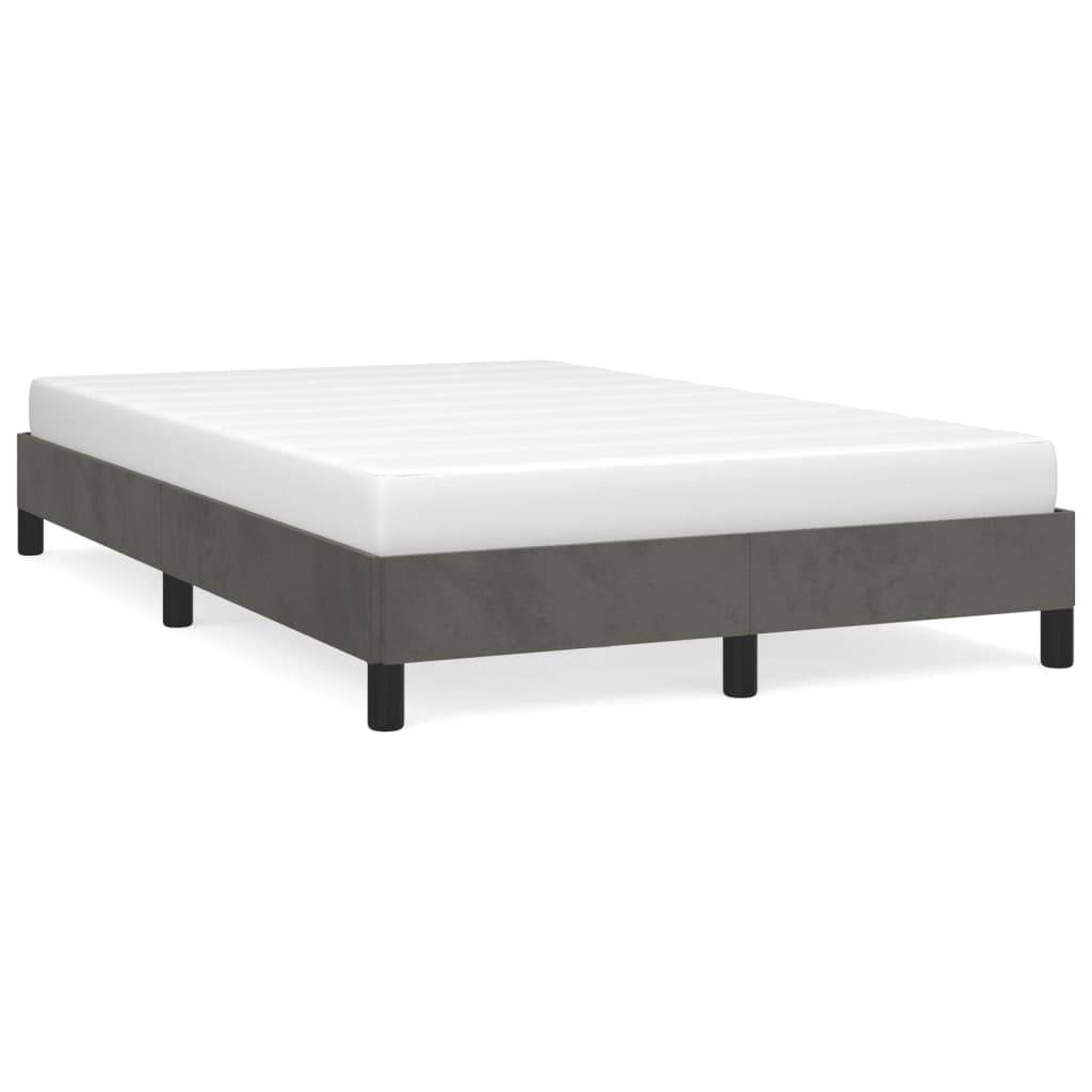 vidaXL Bettgestell ohne Matratze Dunkelgrau 120x190 cm Samt