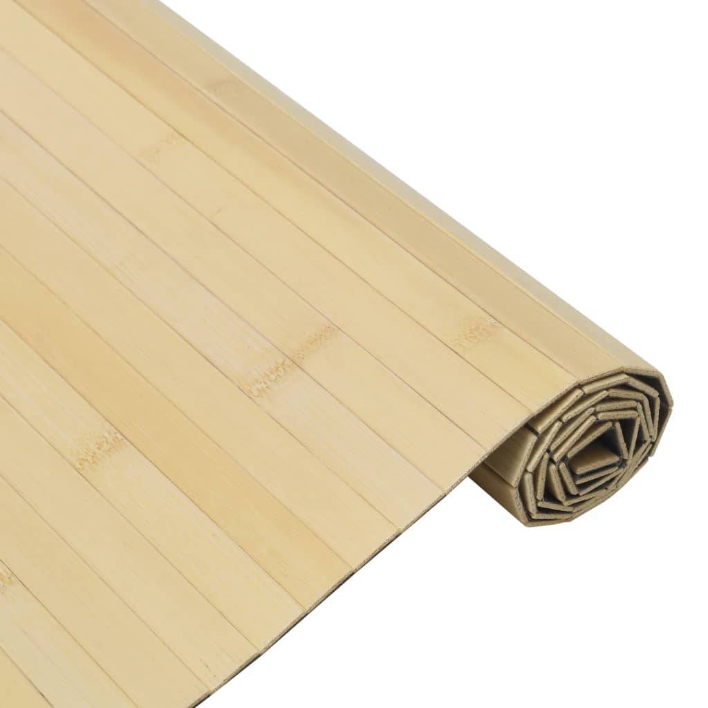 vidaXL Teppich Rechteckig Hell Natur 100x300 cm Bambus