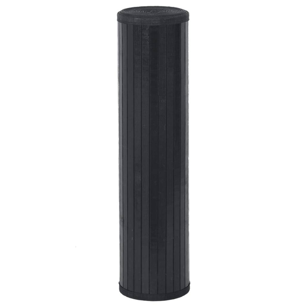 vidaXL Teppich Rechteckig Schwarz 80x400 cm Bambus