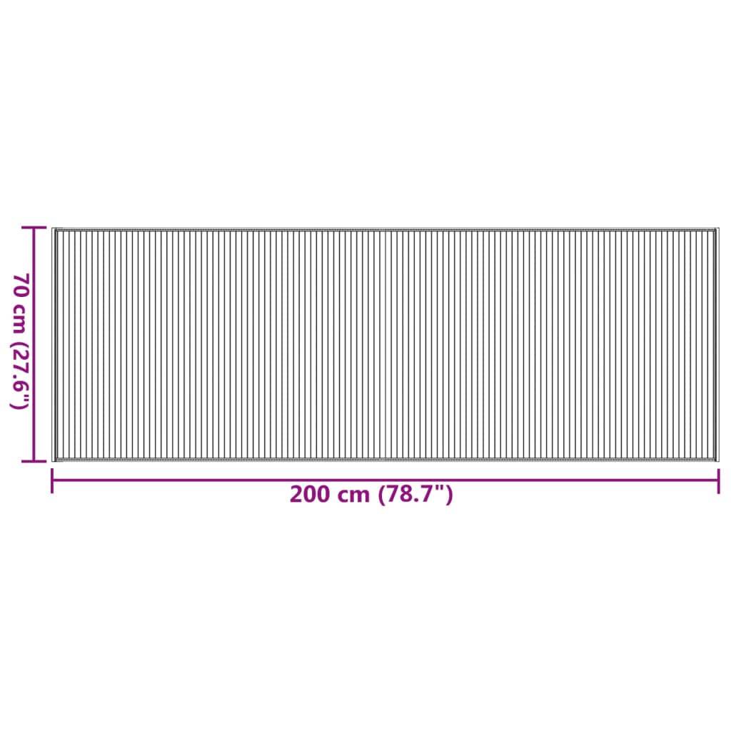 vidaXL Teppich Rechteckig Schwarz 70x200 cm Bambus