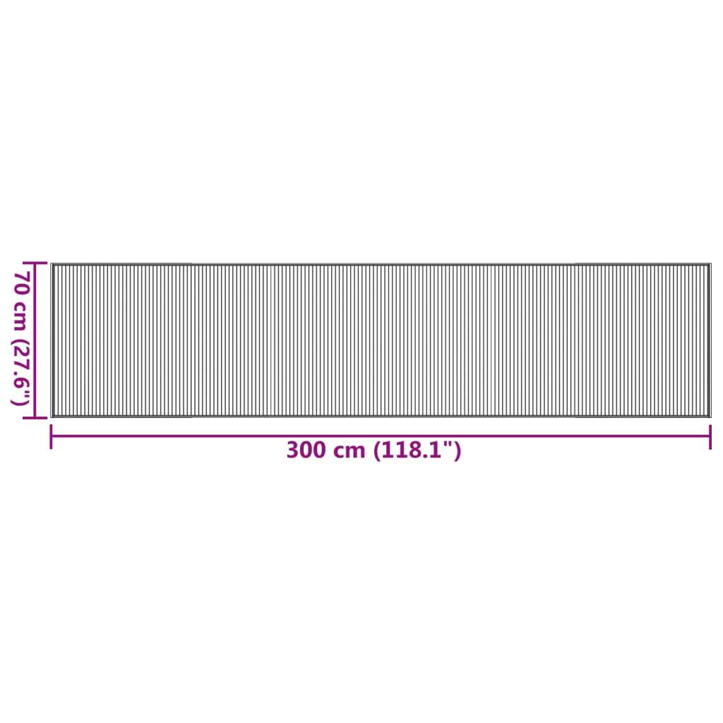 vidaXL Teppich Rechteckig Grau 70x300 cm Bambus