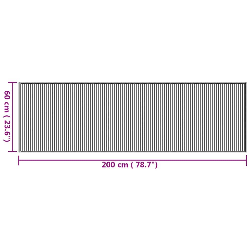 vidaXL Teppich Rechteckig Natur 60x200 cm Bambus
