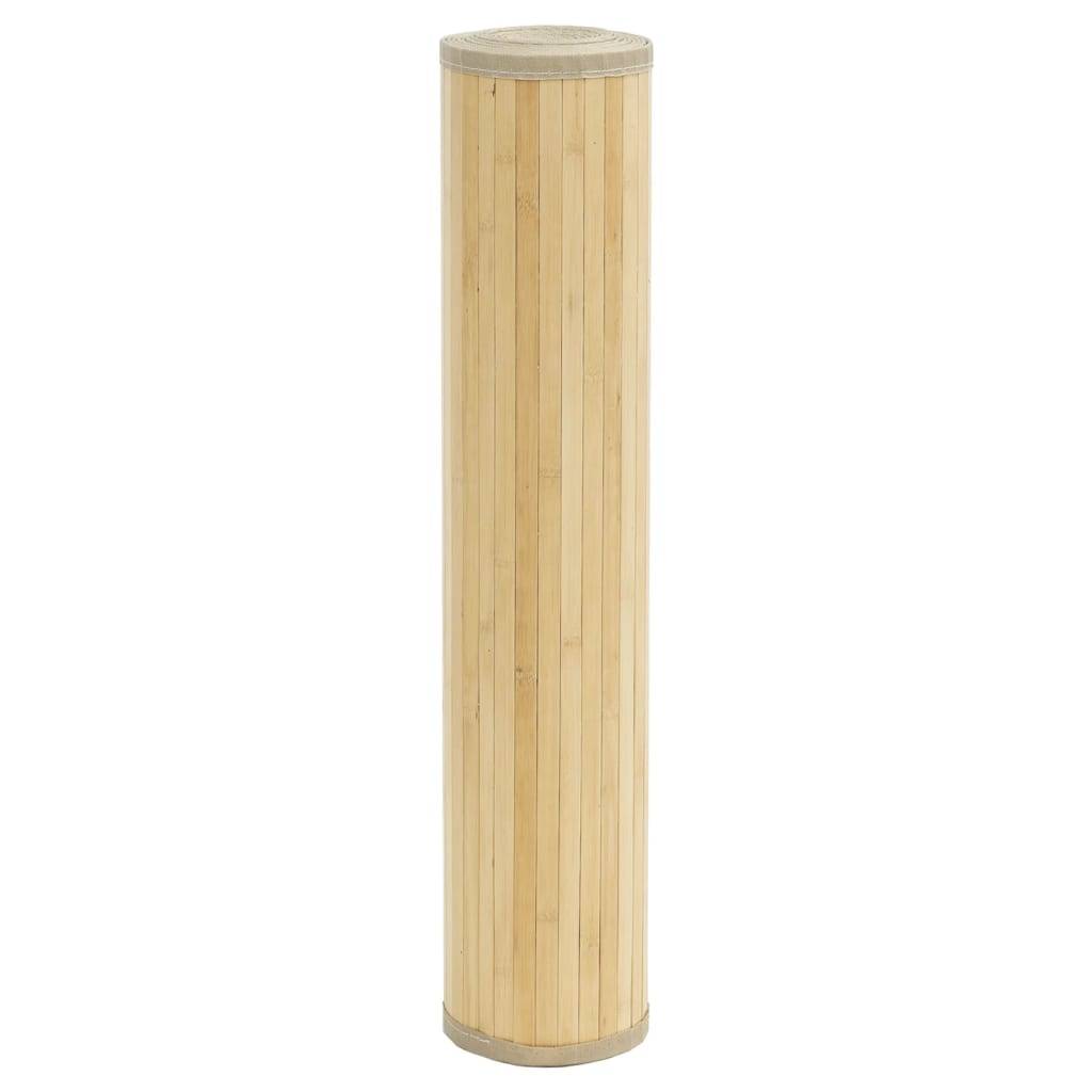 vidaXL Teppich Rechteckig Hell Natur 100x300 cm Bambus