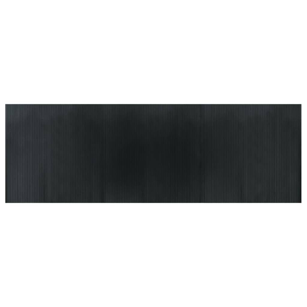 vidaXL Teppich Rechteckig Grau 100x300 cm Bambus