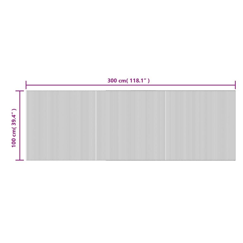 vidaXL Teppich Rechteckig Grau 100x300 cm Bambus
