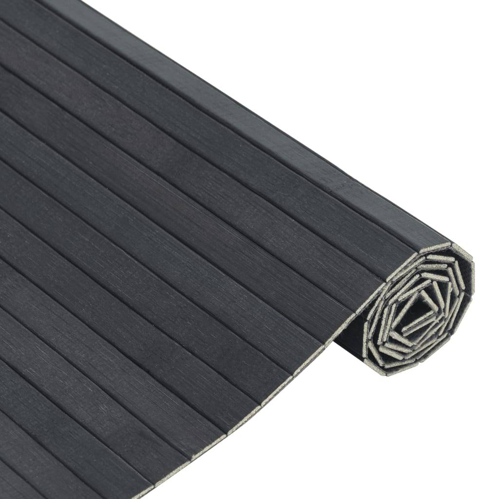vidaXL Teppich Rechteckig Grau 100x300 cm Bambus