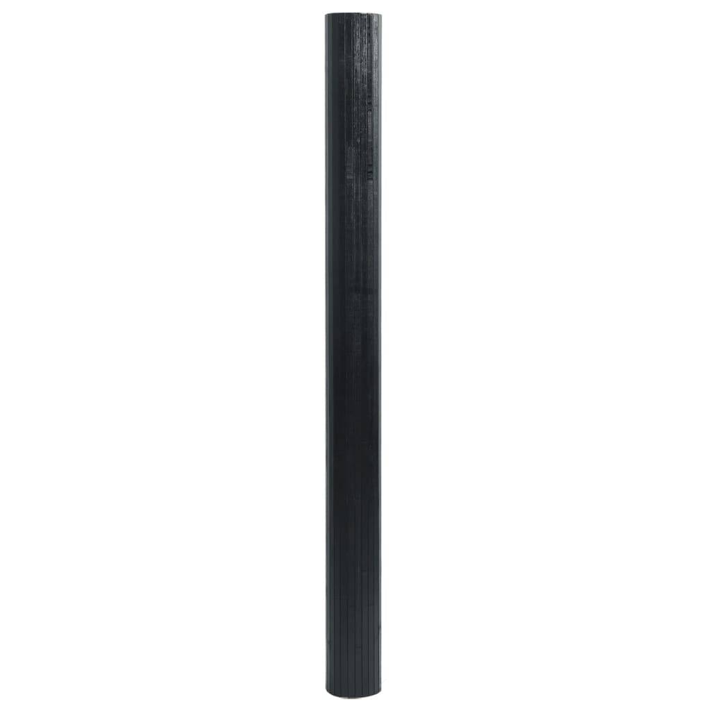 vidaXL Teppich Rechteckig Schwarz 60x200 cm Bambus