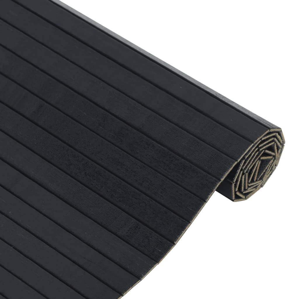 vidaXL Teppich Rechteckig Schwarz 60x400 cm Bambus