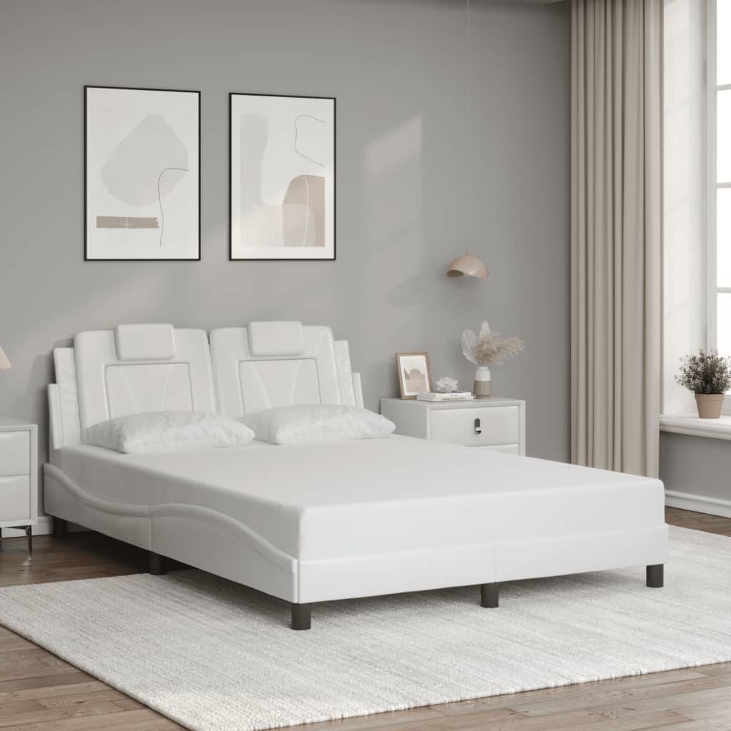 vidaXL Bettgestell "Viana" ohne Matratze Weiß 140x200 cm Kunstleder