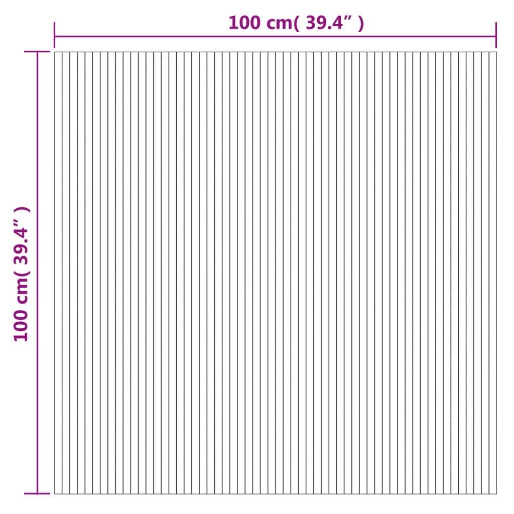 vidaXL Teppich Rechteckig Schwarz 100x100 cm Bambus