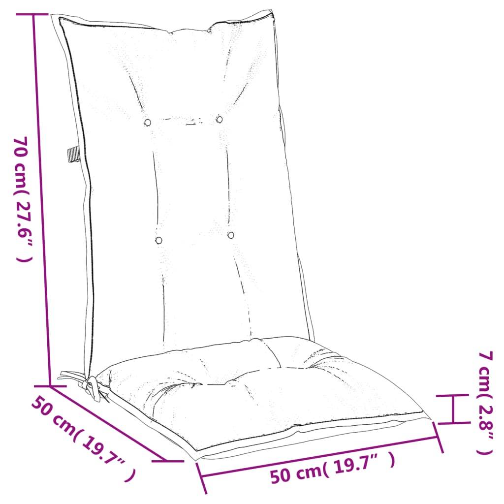 vidaXL Hochlehner-Auflagen 6 Stk. Melange Blau 120x50x7 cm Stoff