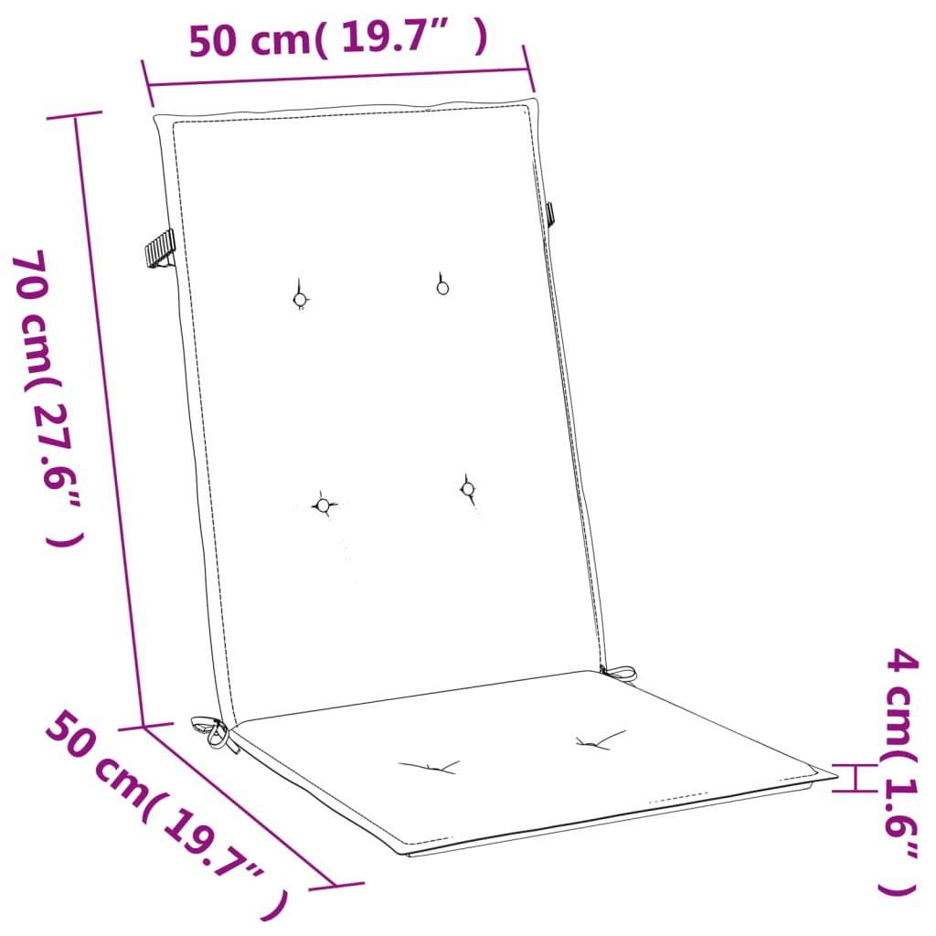 vidaXL Hochlehner-Auflagen 2 Stk. Melange Weinrot 120x50x4 cm Stoff