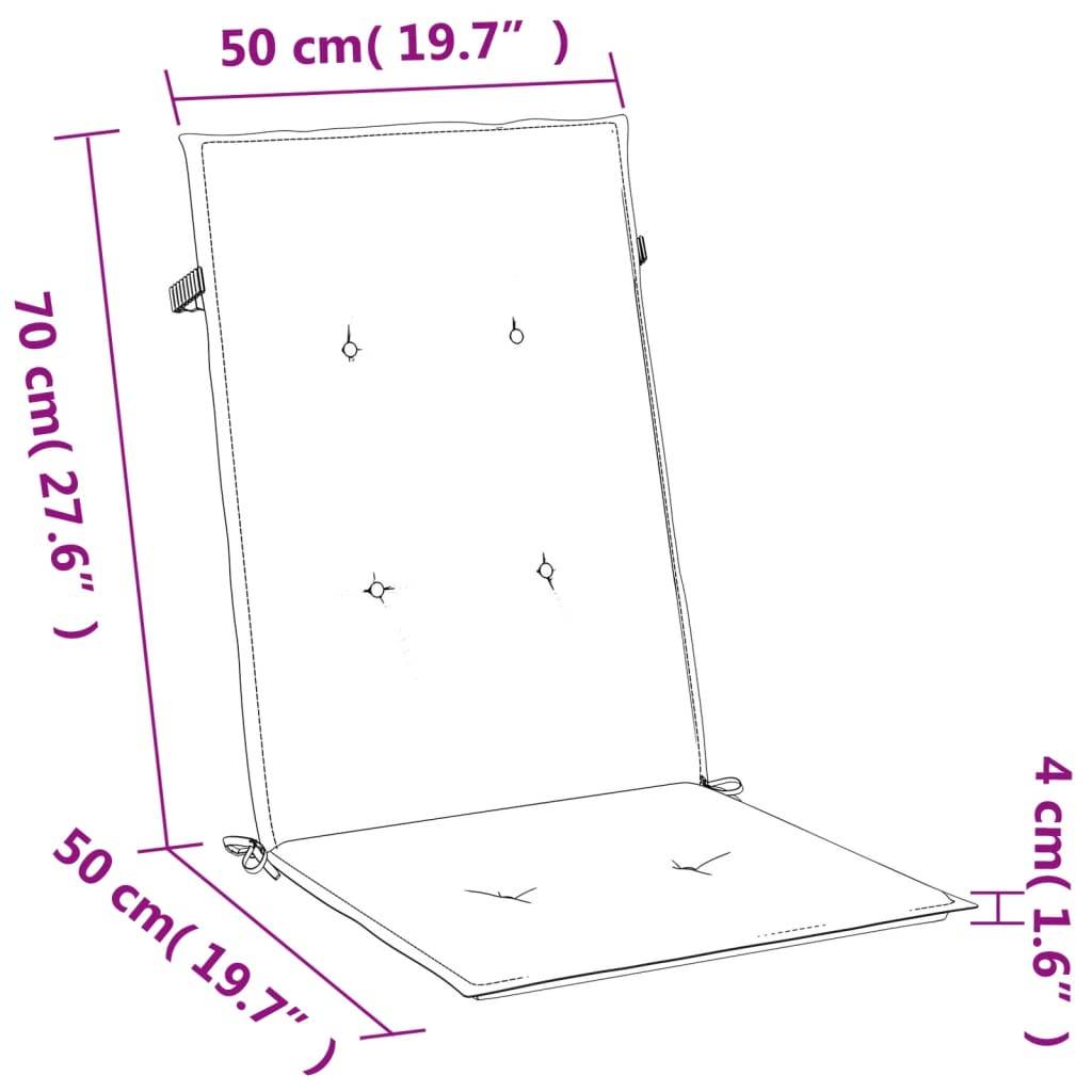 vidaXL Hochlehner-Auflagen 4 Stk. Melange Blau 120x50x4 cm Stoff