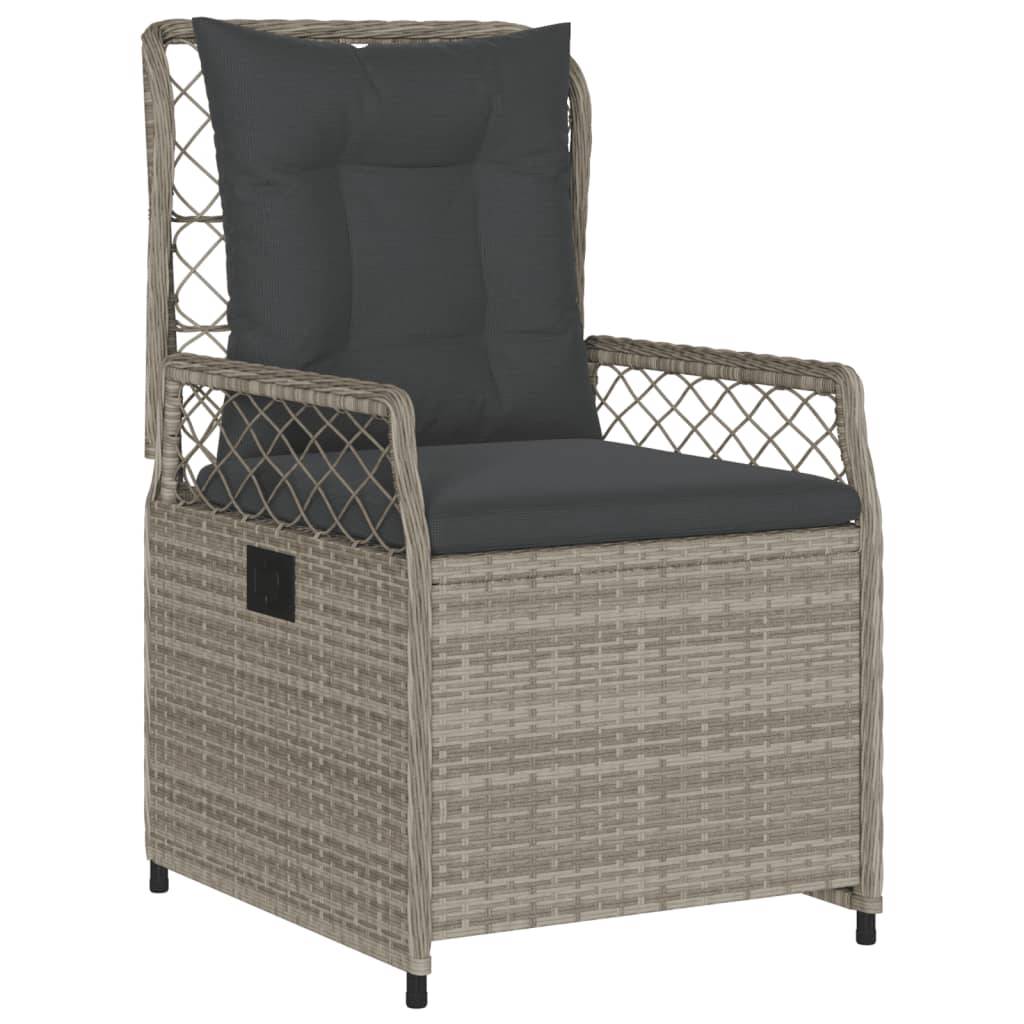 vidaXL 9-tlg. Garten-Essgruppe mit Kissen Hellgrau Poly Rattan