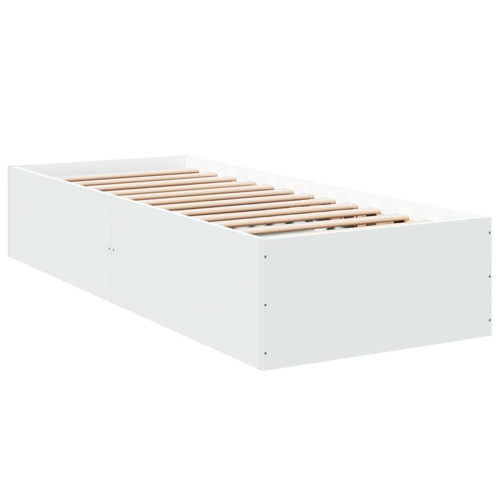 vidaXL Bettgestell Weiß 100x200 cm Holzwerkstoff