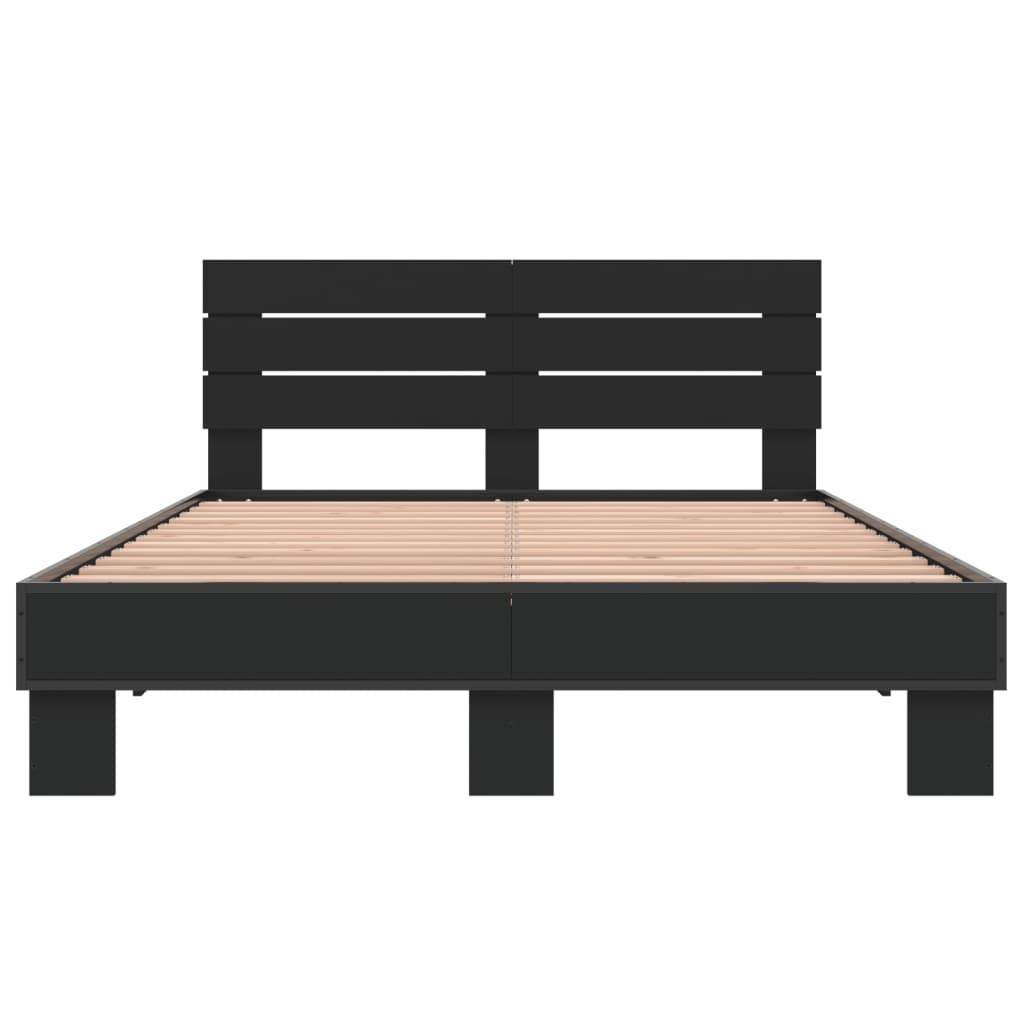 vidaXL Bettgestell Schwarz 140x200 cm Holzwerkstoff und Metall