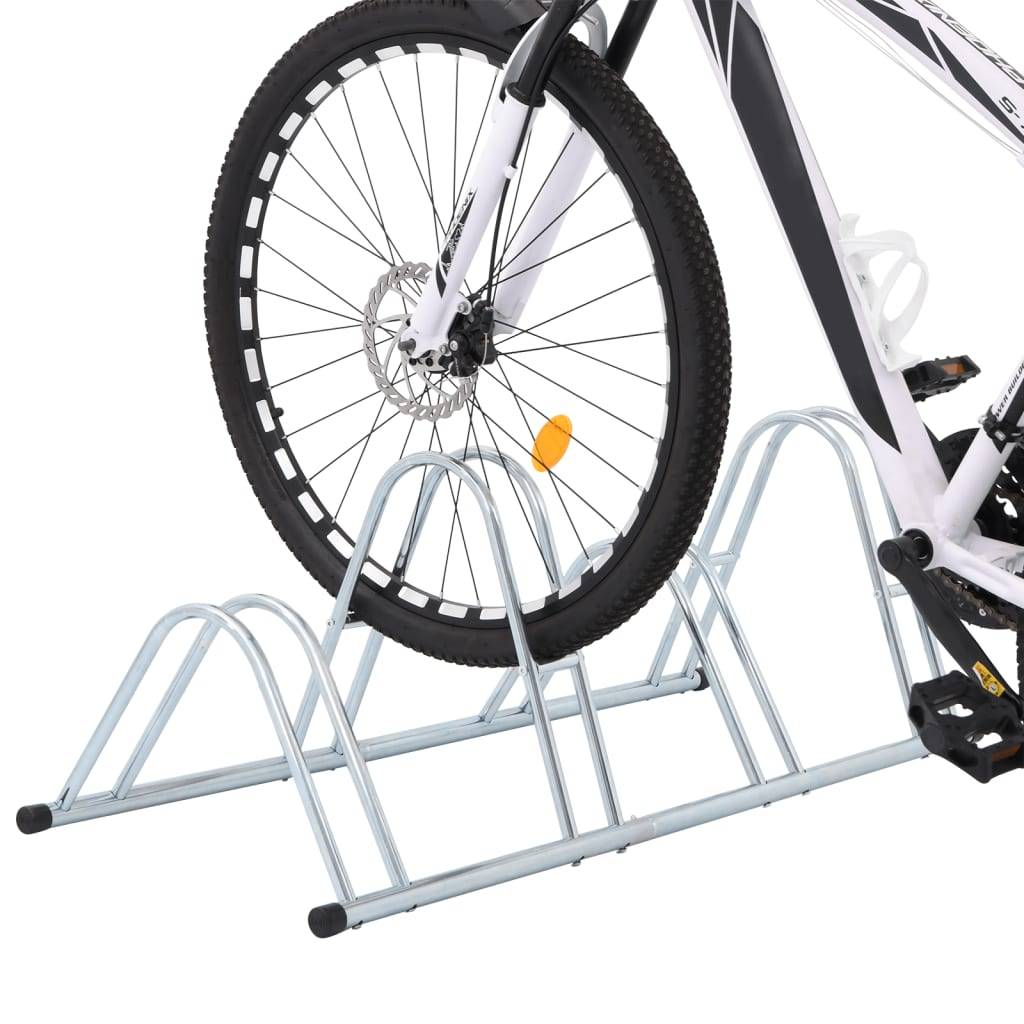 vidaXL Fahrradständer für 4 Fahrräder Freistehend Verzinkter Stahl