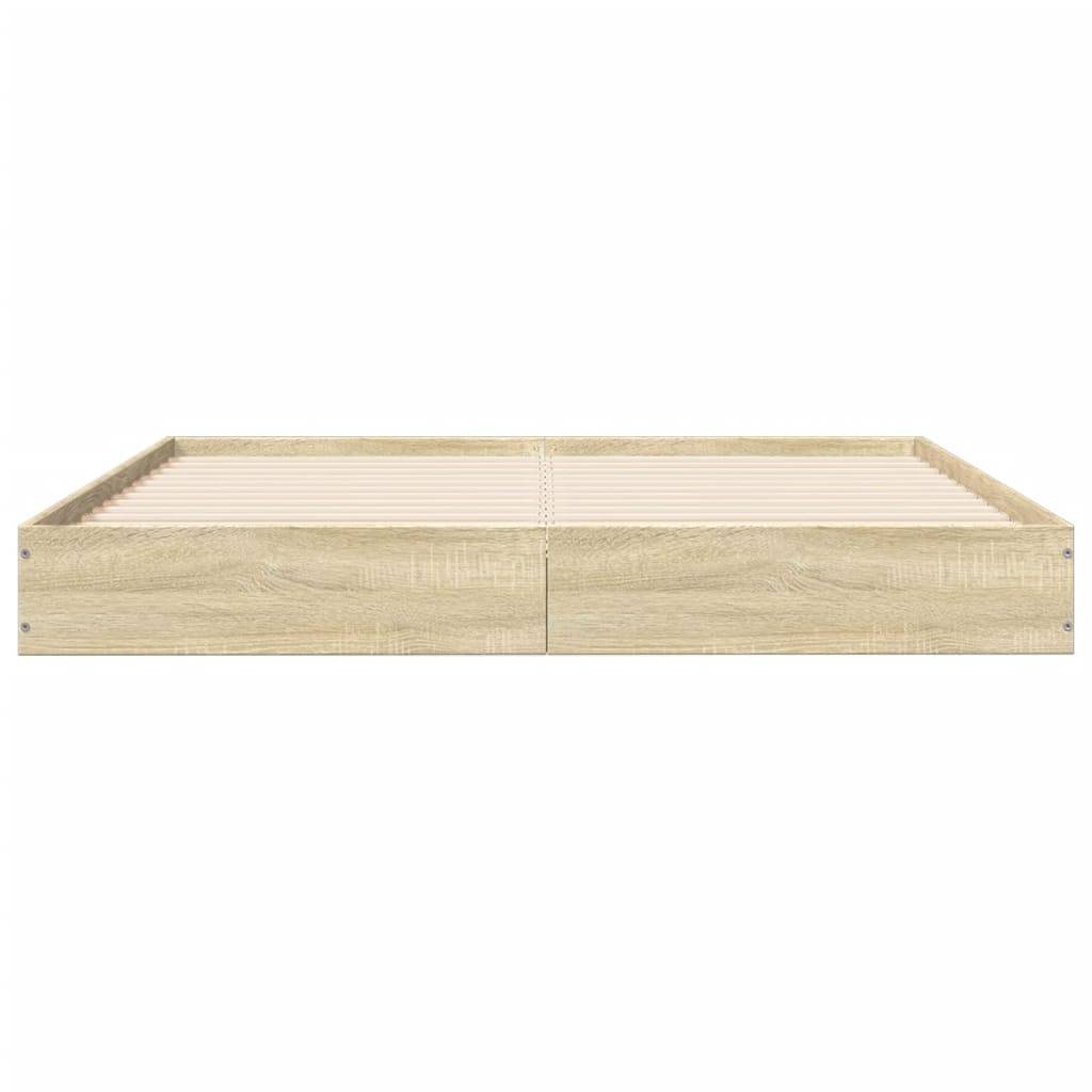vidaXL Bettgestell ohne Matratze Sonoma-Eiche 140x200 cm Holzwerkstoff
