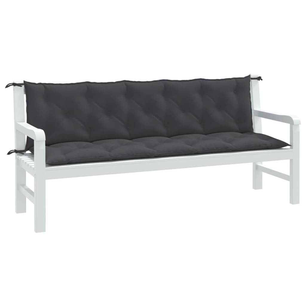 vidaXL Gartenbank-Auflagen 2 Stk. Melange Anthrazit 180x50x7 cm Stoff