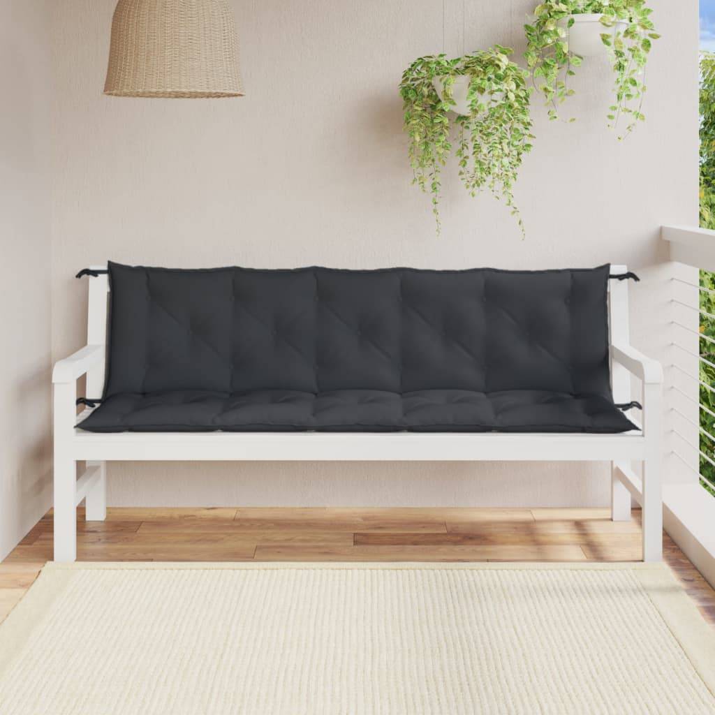 vidaXL Gartenbank-Auflagen 2 Stk. Melange Anthrazit 180x50x7 cm Stoff