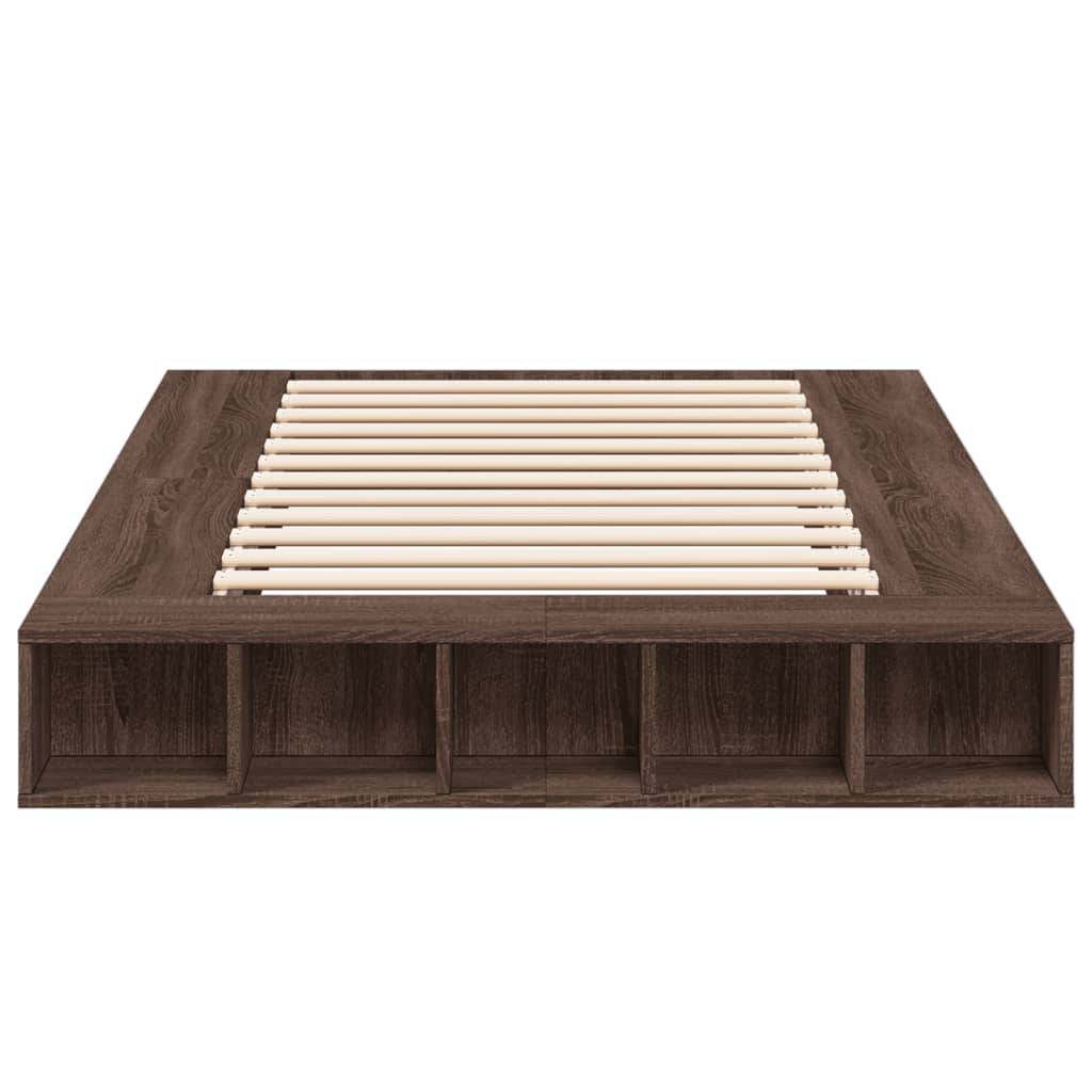 vidaXL Bettgestell Braun Eichen-Optik 140x190 cm Holzwerkstoff