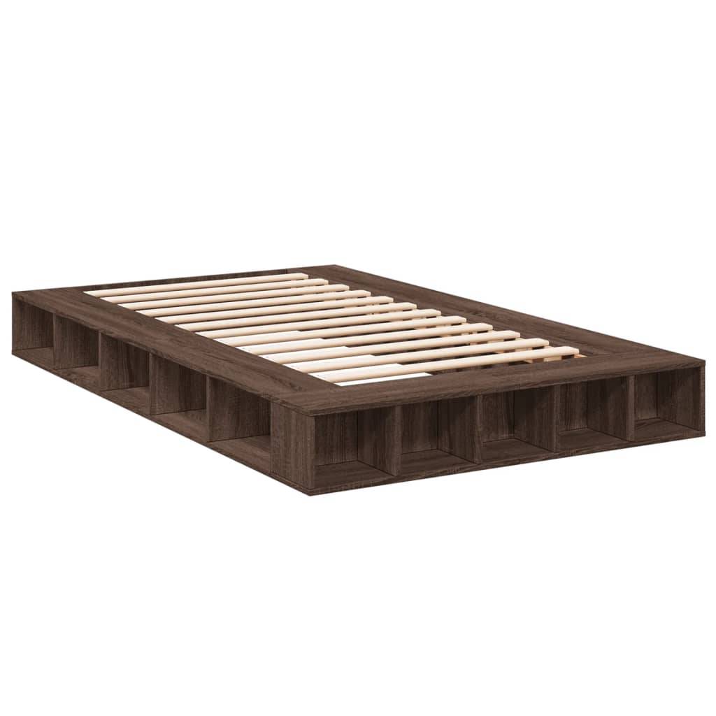 vidaXL Bettgestell Braun Eichen-Optik 140x190 cm Holzwerkstoff