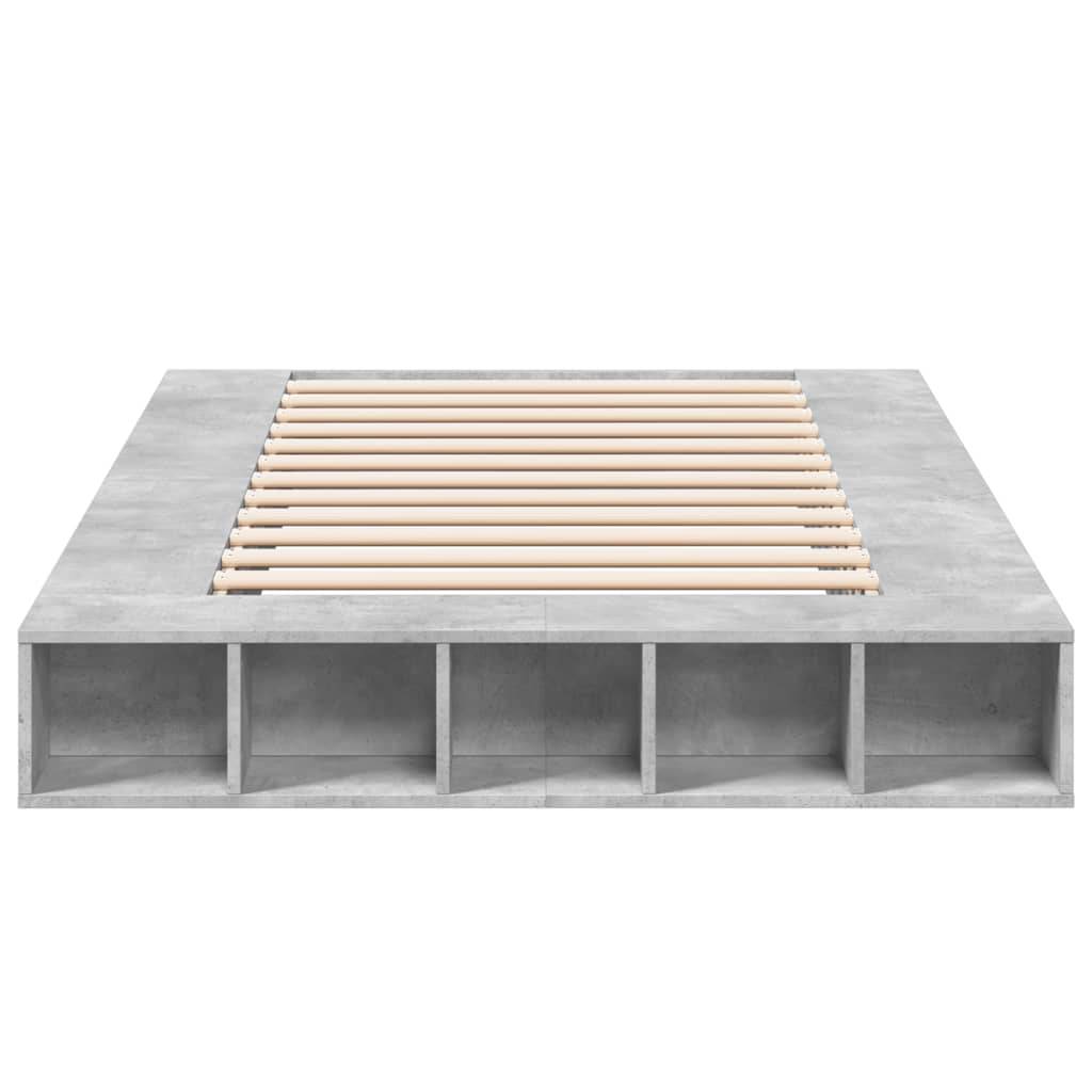 vidaXL Bettgestell Betongrau 120x190 cm Holzwerkstoff