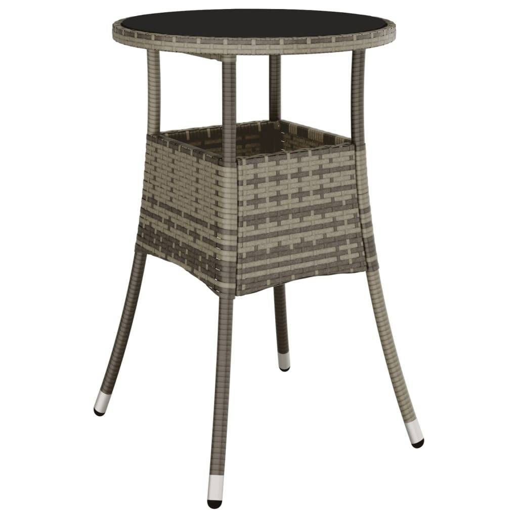 vidaXL 5-tlg. Garten-Essgruppe mit Kissen Grau Poly Rattan und Glas