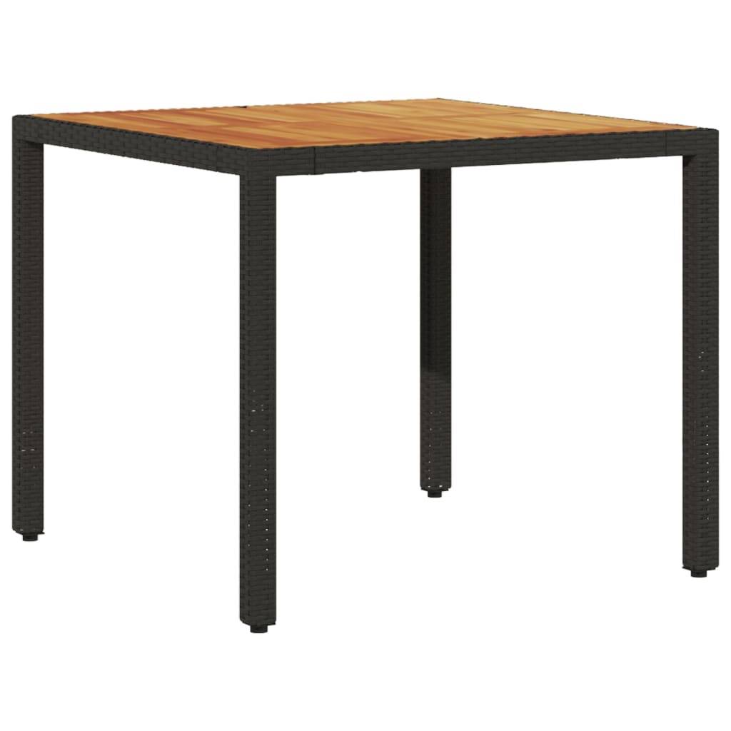 vidaXL 3-tlg. Garten-Essgruppe mit Kissen Schwarz Poly Rattan Akazie