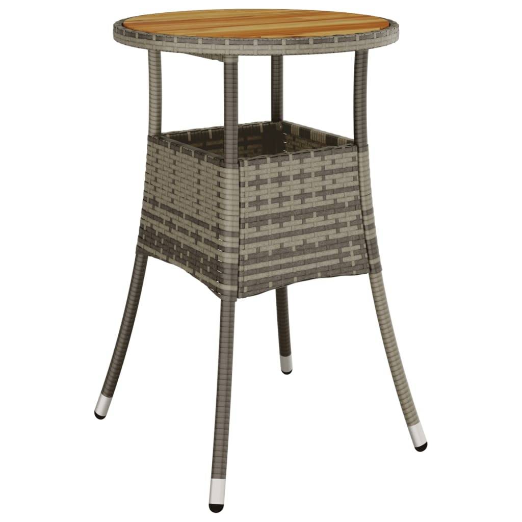 vidaXL 3-tlg. Garten-Essgruppe mit Kissen Grau Poly Rattan Akazie